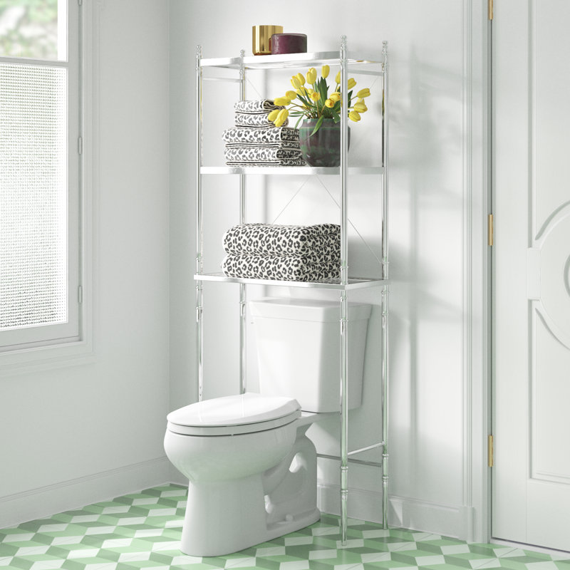 Etta Avenue Marisa Chrome Freestanding Over the Toilet 3 Shelf Storage Etagere Reviews Wayfair